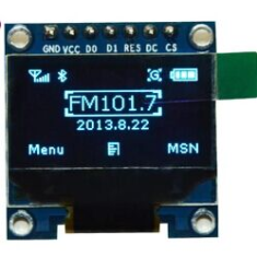 M&oacute;dulo OLED SPI 0,96'' branco com CSpin e conector 7 pinos (GND VCC)