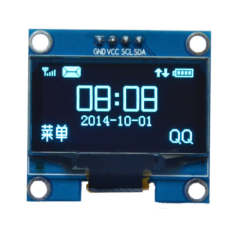 M&oacute;dulo OLED LCD azul 1,3" I2C (IIC) 4 pinos, GND e VCC