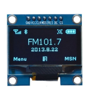 M&oacute;dulo OLED LCD SPI 1,3 polegadas branco CSpin 7 pinos (com GND e VCC)