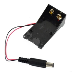 Caixa para bateria 9V sem tampa com conector DC