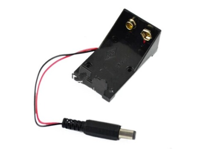 Caixa para bateria 9V sem tampa com conector DC - Imagem 1