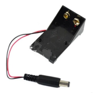 Caixa para bateria 9V sem tampa com conector DC