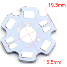 Dissipador de alum&iacute;nio branco 20 mm para LED RGB 4 pinos