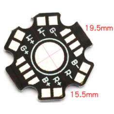 Dissipador de alum&iacute;nio preto 20 mm para LED RGBW 8 pinos