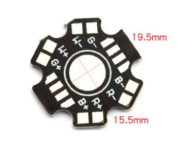 Dissipador de alum&iacute;nio preto 20 mm para LED RGBW 8 pinos - Imagem 1