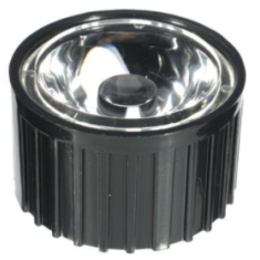 Lente LED 20 mm 10&deg; com bocal plano preto