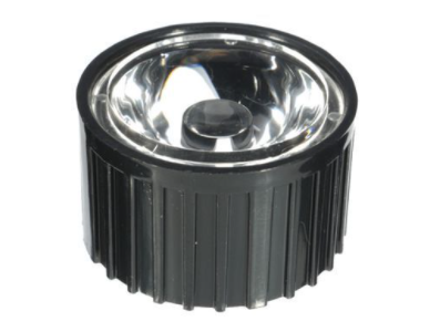 Lente 20 mm para LED de alta pot&ecirc;ncia 120&deg; com c&uacute;pula preta de boca plana - Imagem 1