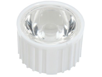 Lente para LED 20 mm 15&deg; com borda plana branca para LEDs de alta pot&ecirc;ncia - Imagem 1