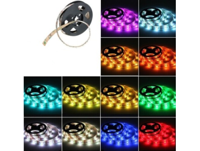 Fita LED RGB SMD 2835 flex&iacute;vel 5 m por rolo &agrave; prova d'&aacute;gua 12 V - Imagem 1