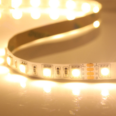 Fita LED SMD 5050 Branco Quente Flex&iacute;vel 5m Rolo 24V N&atilde;o &agrave; prova d'&aacute;gua