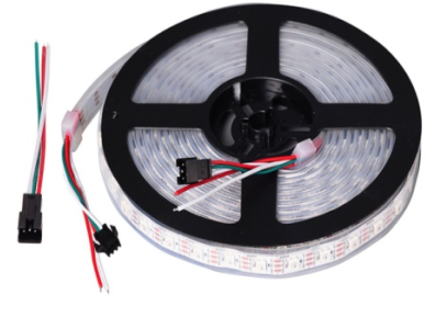 Fita LED WS2812B SMD 60 LEDs/m 5V 5 m por rolo flex&iacute;vel IP30 n&atilde;o &agrave; prova d'&aacute;gua - Imagem 1