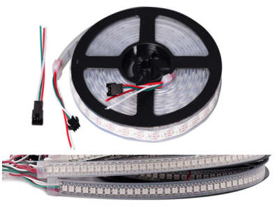 Fita LED WS2812B SMD 60 LEDs/m Flex&iacute;vel 5 m por rolo com Capa Pl&aacute;stica Imperme&aacute;vel 5V IP67 - Imagem 1