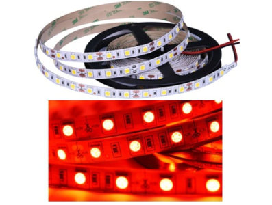 Fita LED vermelha SMD 5050 12 V 60 LEDs/m flex&iacute;vel 5 m por rolo n&atilde;o &agrave; prova d'&aacute;gua - Imagem 1