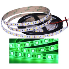 Fita LED flex&iacute;vel 5050 SMD verde 12V 60 LEDs/m rolo de 5 m n&atilde;o &agrave; prova d'&aacute;gua