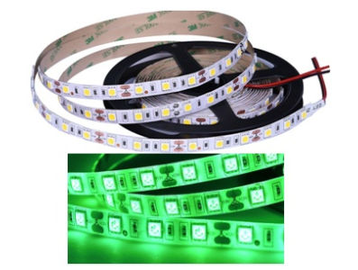 Fita LED flex&iacute;vel 5050 SMD verde 12V 60 LEDs/m rolo de 5 m n&atilde;o &agrave; prova d'&aacute;gua - Imagem 1