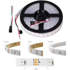 Fita de LED ep&oacute;xi 5V WS2812B RGB5050 SMD 30 LEDs/m flex&iacute;vel 5 m rolo IP65