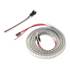 Fita LED SMD 5V WS2812B RGB5050 1m 144 LEDs/m IP67 Capa pl&aacute;stica preta flex&iacute;vel