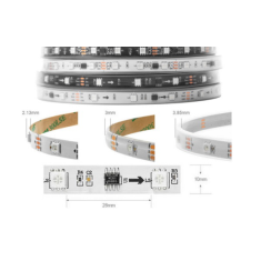 Fita LED ep&oacute;xi 12V WS2811 RGB5050 SMD branco 30 LEDs/m flex&iacute;vel 5 m rolo IP65