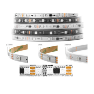 Fita LED ep&oacute;xi 12V WS2811 RGB 5050 SMD branco 96 LEDs/m flex&iacute;vel 5 m/rolo IP65