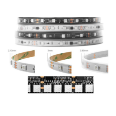 Fita LED ep&oacute;xi 12V WS2811 RGB5050 SMD preta 144 LED/m Flex&iacute;vel 5m Rolo IP65