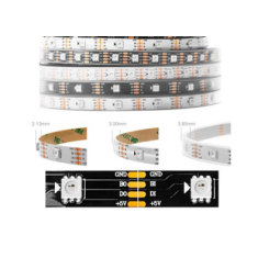 Fita LED RGB 5V WS2813B SMD 5050 30 LEDs/m 5 m Rolo IP30 N&atilde;o &agrave; prova d'&aacute;gua Preta