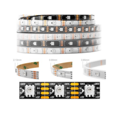 Fita LED SMD RGB 5050 WS2813B 5V 60 LED/m Preta com Capa Pl&aacute;stica Flex&iacute;vel Rolo 5 m IP67