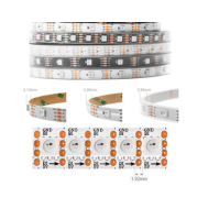 Fita LED RGB WS2813B 5V SMD5050 branca flex&iacute;vel 1 m 144 LEDs/m IP30 n&atilde;o &agrave; prova d'&aacute;gua