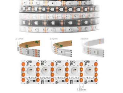 Fita LED RGB WS2813B 5V 1 m SMD 5050 144 LEDs/m com capa pl&aacute;stica flex&iacute;vel branca IP67 - Imagem 1