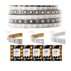 Fita LED SMD 1 m Ep&oacute;xi 5 V WS2813B RGB5050 144 LEDs/m Preta Flex&iacute;vel IP65