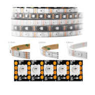 Fita LED SMD WS2813B 5V RGB5050 1 m 144 LEDs/m IP67, capa pl&aacute;stica preta flex&iacute;vel
