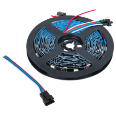 Fita LED WS2815 RGB 5050 12V SMD preta 30 LEDs/m 5 m rolo IP30 n&atilde;o &agrave; prova d'&aacute;gua