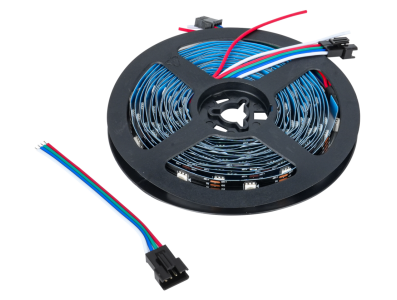 Fita LED WS2815 RGB 5050 12V SMD preta 30 LEDs/m 5 m rolo IP30 n&atilde;o &agrave; prova d'&aacute;gua - Imagem 1
