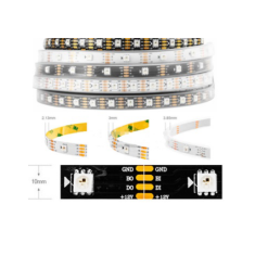 Fita LED ep&oacute;xi 12 V WS2815 RGB 5050 SMD preta 30 LEDs/m rolo 5 m flex&iacute;vel IP65