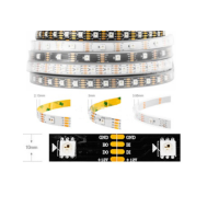 Fita LED flex&iacute;vel WS2815 12V RGB 5050 SMD preto, 30 LEDs/m, 5 m rolo, capa pl&aacute;stica, IP67