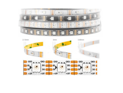 Fita LED RGB WS2815 SMD 5050 12V 60 LEDs/m Flex&iacute;vel 5m Rolo IP67 Capa Pl&aacute;stica - Imagem 1