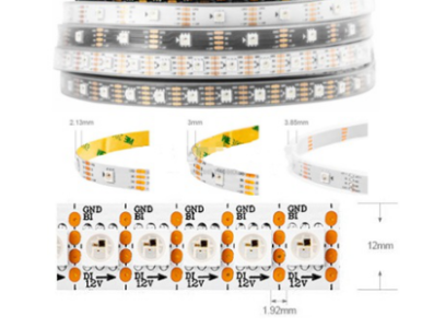 Fita LED flex&iacute;vel 1 m WS2815 RGB 5050 SMD 12V 144 LEDs/m IP30, n&atilde;o &agrave; prova d'&aacute;gua - Imagem 1