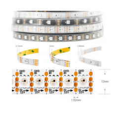 Fita LED SMD ep&oacute;xi 12V WS2815 RGB5050 1 m 144 LEDs/m IP65 flex&iacute;vel branco