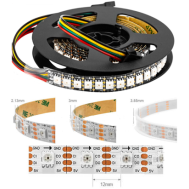 Fita LED flex&iacute;vel 5V SK9822 / APA102C SMD 5050 RGB 60 LEDs/m 5 m IP30 n&atilde;o &agrave; prova d'&aacute;gua