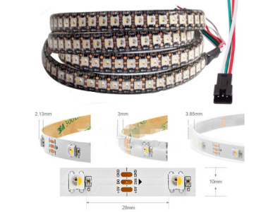 Fita LED flex&iacute;vel 5V SK6812 RGBCW 5050 SMD branco, 30 LEDs/m, rolo 5 m, capa pl&aacute;stica IP67 - Imagem 1