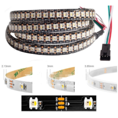 Fita LED SK6812 RGBCW 5050 SMD preta 5V 30 LEDs/m rolo 5 m flex&iacute;vel n&atilde;o &agrave; prova d'&aacute;gua IP30