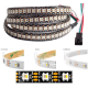 Fita LED 5V SK6812 RGBCW 5050 SMD 60 LEDs/m flex&iacute;vel rolo de 5 m cobertura pl&aacute;stica preta IP67 - Thumb - 1