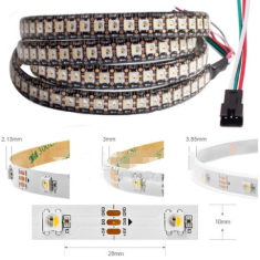 Fita LED ep&oacute;xi SK6812 RGBWW SMD 5050 5V 30 LEDs/m flex&iacute;vel 5 m por rolo IP65