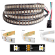 Fita LED Ep&oacute;xi 5V SK6812 RGBWW 5050 SMD preta 30 LED/m Flex&iacute;vel 5 m Rolo IP65 - Thumb - 1
