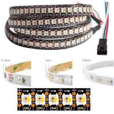 Fita LED SMD flex&iacute;vel SK6812 RGBWW 5050 5V 1m 144 LEDs/m IP30 n&atilde;o &agrave; prova d'&aacute;gua