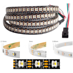 Fita LED SK6812 RGBNW 5V 5050 SMD 60 LEDs/m 5 m rolo preta com capa pl&aacute;stica IP67 flex&iacute;vel