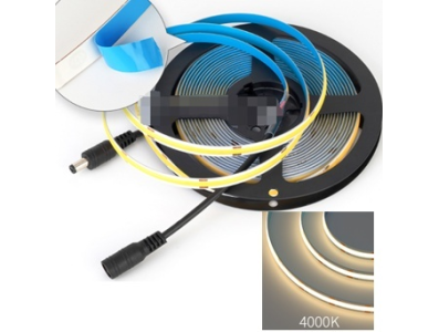 Fita LED SMD flex&iacute;vel 5 m (480 LEDs/m) 8 mm 4000K Branco Natural 24V FC0B Ra09 n&atilde;o &agrave; prova d'&aacute;gua - Imagem 1