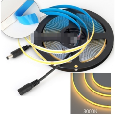 Fita LED SMD 12V n&atilde;o imperme&aacute;vel FC0B Ra09 3000K branco quente, 528 LEDs/m, flex&iacute;vel 5 m rolo, 8 mm de largura