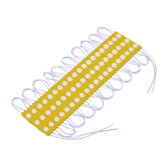 M&oacute;dulo LED 2835 amarelo 12V DC &agrave; prova d'&aacute;gua 60x13
