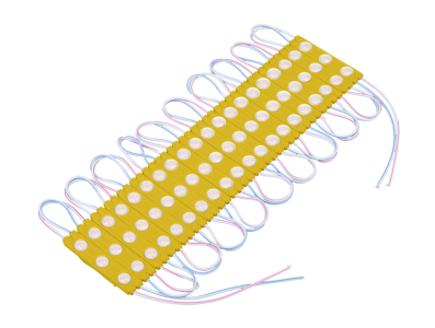 M&oacute;dulo LED 2835 amarelo 12V DC &agrave; prova d'&aacute;gua 60x13 - Imagem 1