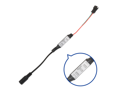 Controlador LED mini 3 teclas 5 a 24 V para WS2811/WS2812B, conector DC 5,5&times;2,1 preto - Imagem 1
